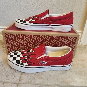 Vans Classic Slip-on Checker Flame Racing Red
